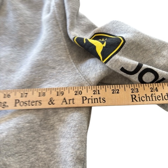 John Deere Jd Crew Neck Fleece Sweatshirt Gray Medium Tractor Farming - Picture 6 of 8